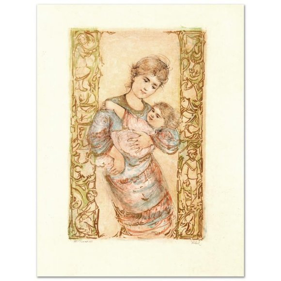 "Fair Alice and Baby" Limited Edition Lithograph by Edna Hibel signed w/COA